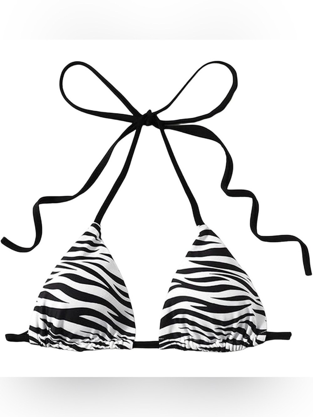 Black & White Zebra Triangle Bikini Top & Bottom Size M Bottom Size S Top Swim
